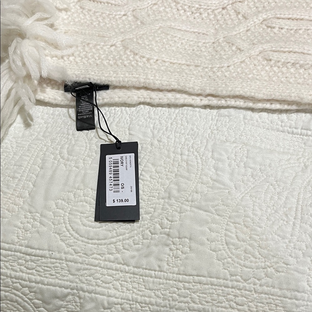 Ted Baker London Ivory Cable Knit Scarf